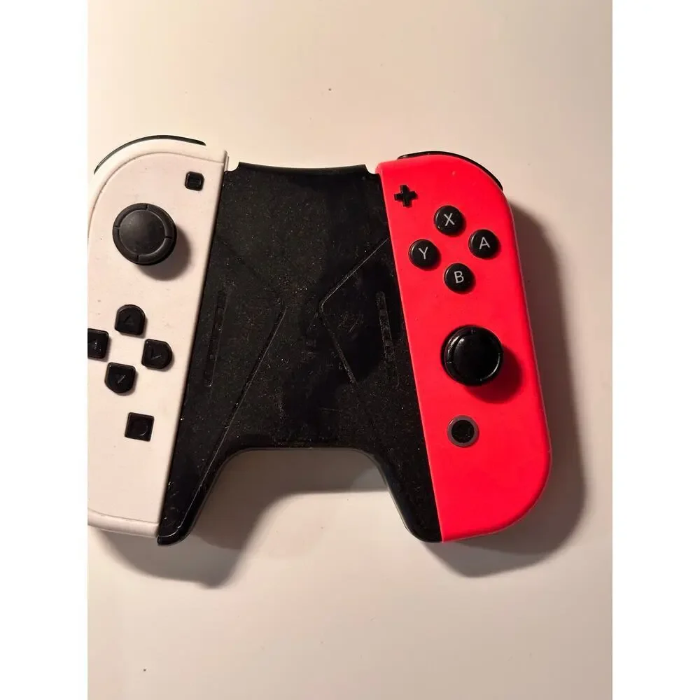 Nintendo Switch White Red Joy-Con Grip Holder & Controller Set